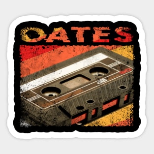 Retro Pattern Oates 80s 90s Birthday Style Music 70s Sticker